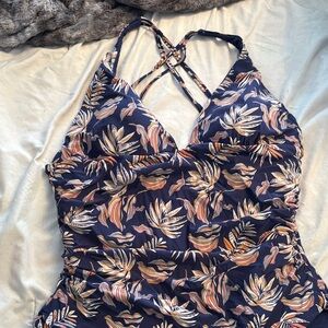 Floral Print Halter Swimsuit